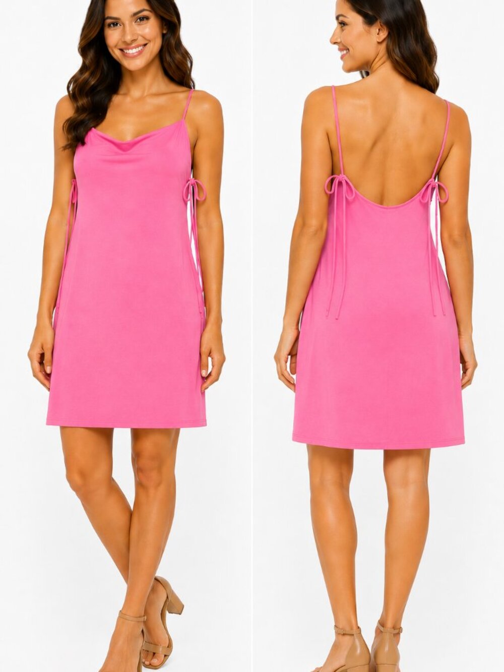 Petal & Pup Pink Spaghetti-Strap Mini Dress